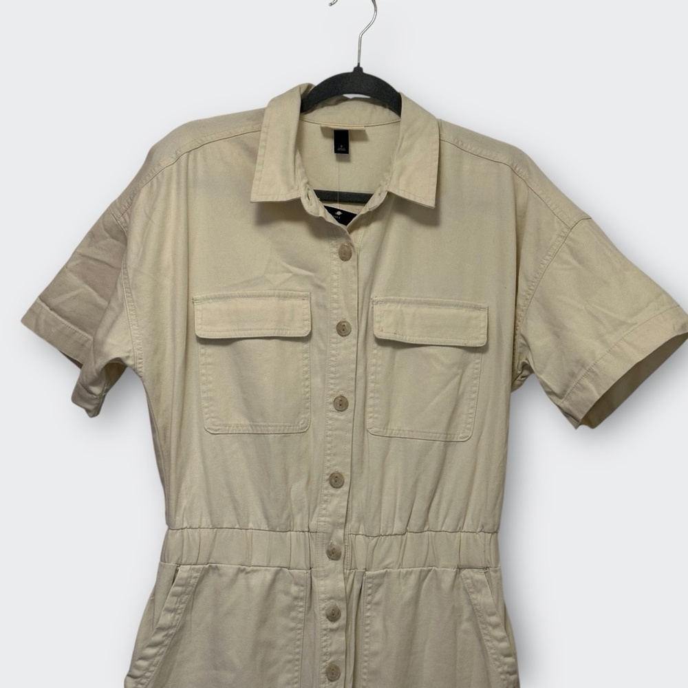 New UNIVERSAL THREAD Boilersuit Jumpsuit 8 | Cream Neutral Utility Workwear Gorp - Picture 6 of 12